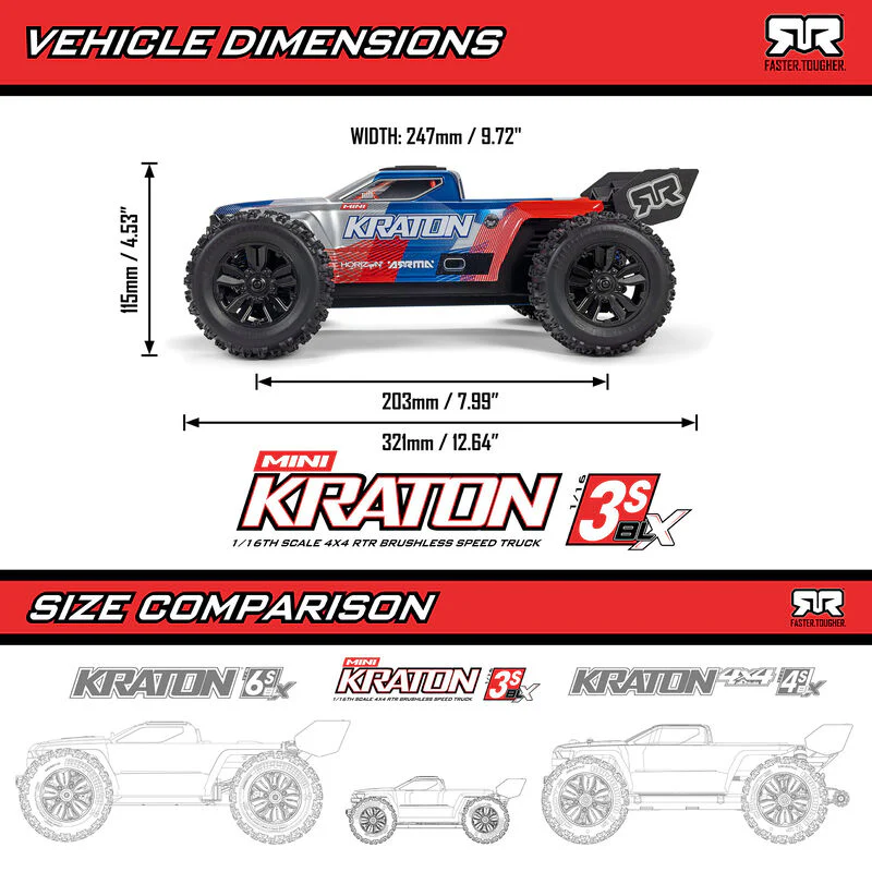 ARRMA 1/16 MINI KRATON 3S (Battery & Charger Included) - Image 29