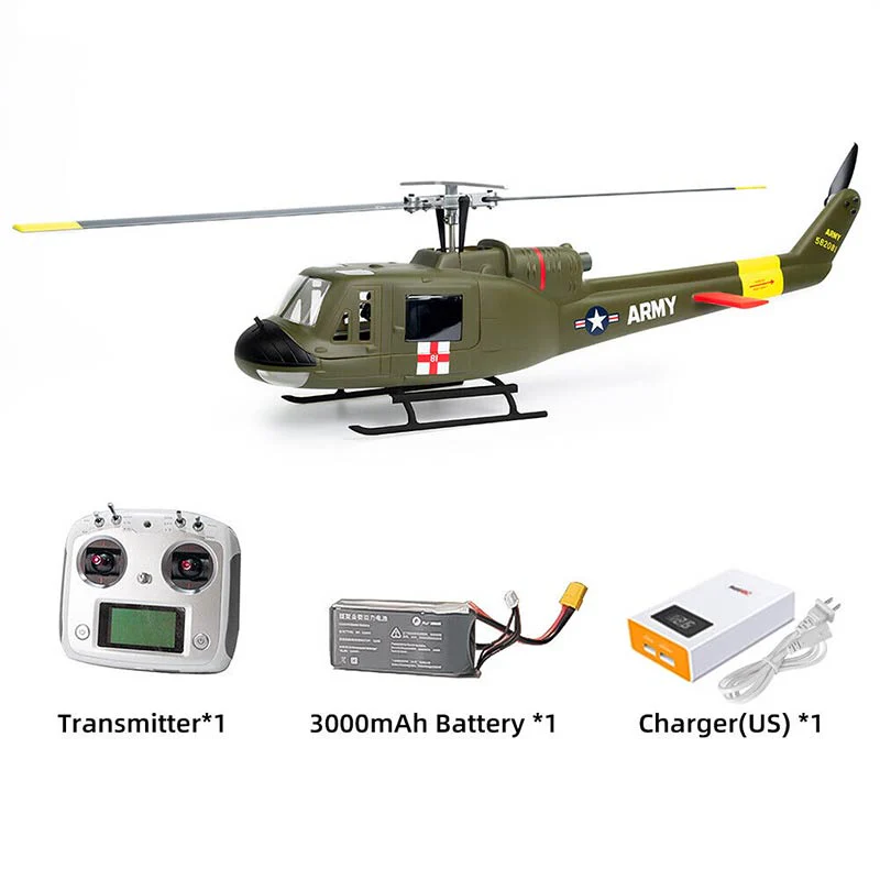 FlyWing UH-1 Huey 2-Blades GPS Scale RC Helicopter W/ ACE Flight Controller (RTF) - Green - Image 3