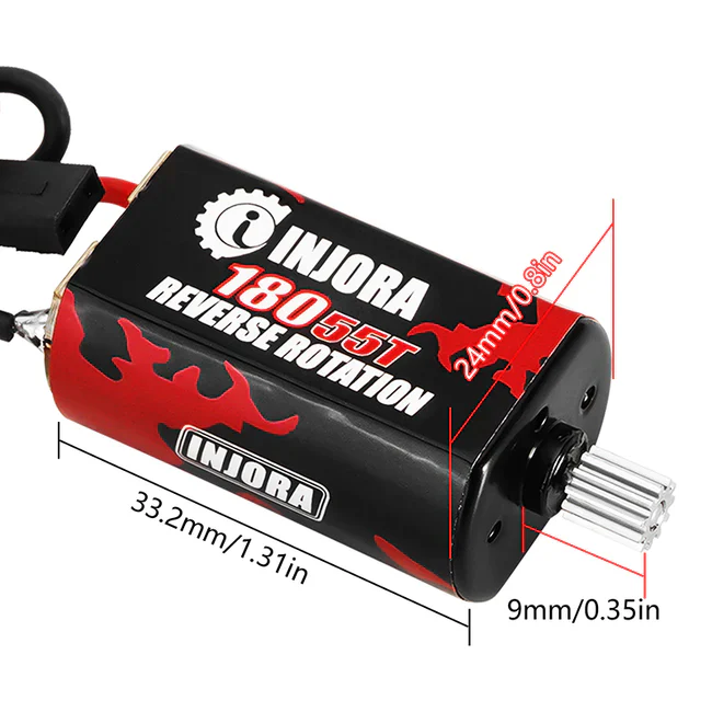 INJORA 180 Brushed 55T Red Motor with Steel Pinion for 1/18 TRX4M (INM11) - Image 6