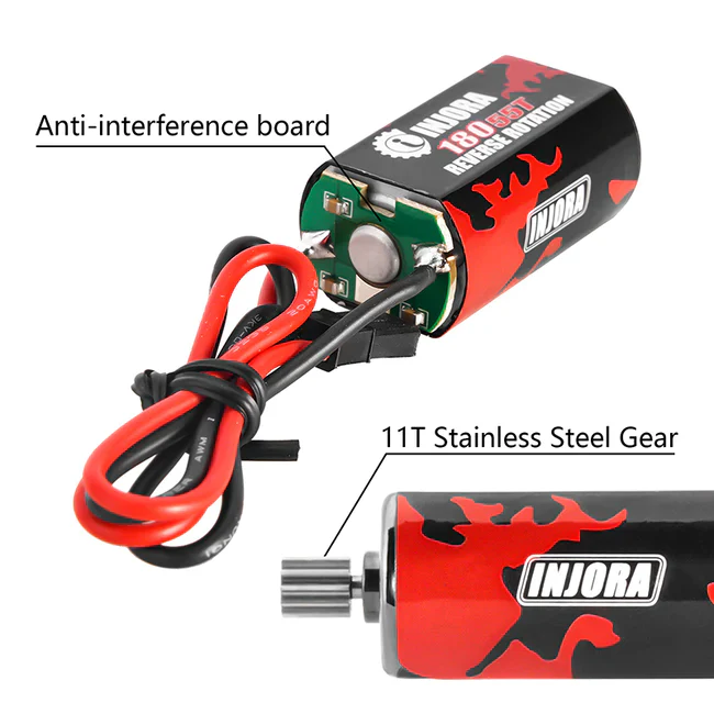 INJORA 180 Brushed 55T Red Motor with Steel Pinion for 1/18 TRX4M (INM11) - Image 7