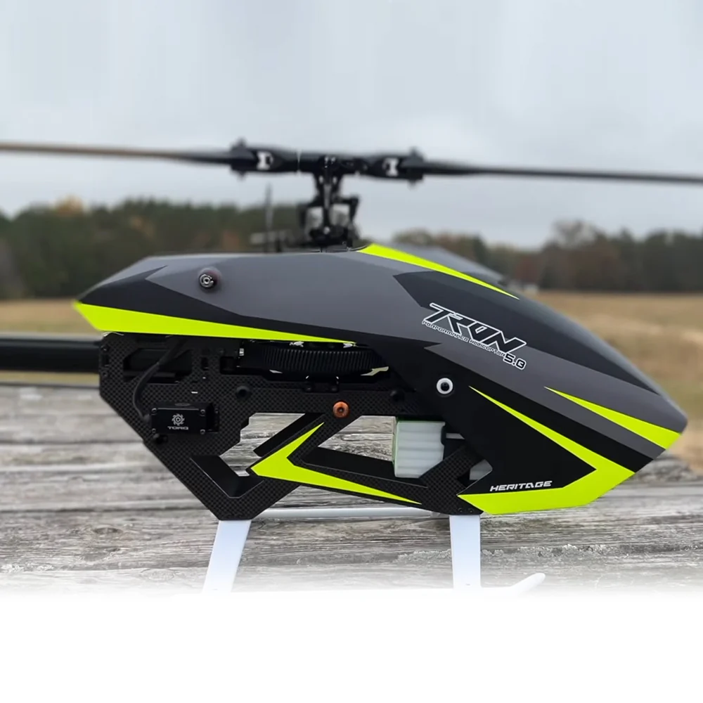 Tron 5.8 HERITAGE Helicopter Kit (w/o Blades) - Gray/Neon Yellow - Image 7