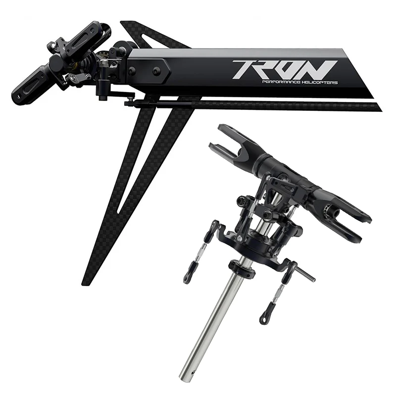 Tron 5.8 HERITAGE Helicopter Kit (w/o Blades) - White/Neon Orange - Image 3