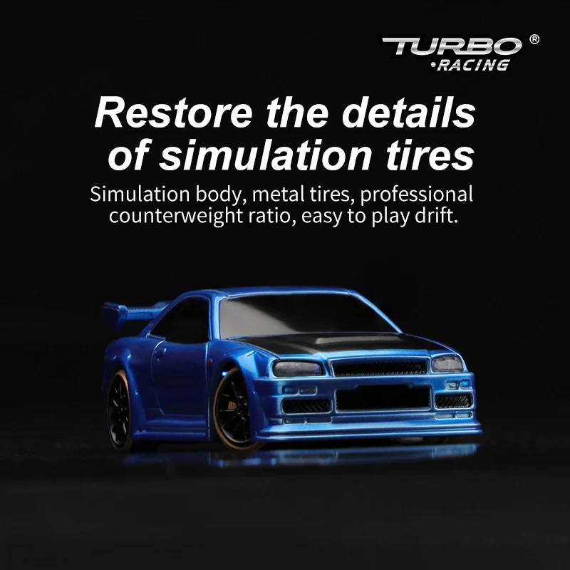 Turbo Racing C64 1:76 Drift Car - BLUE - Image 3